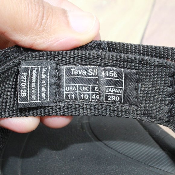 TEVA Black Nylon Hurricane Trail Sport Hiking Water Adjustable Sandals Size 11 - Picture 7 of 9